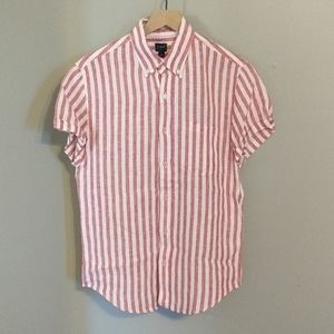 Short Sleeve Striped Linen Shirt